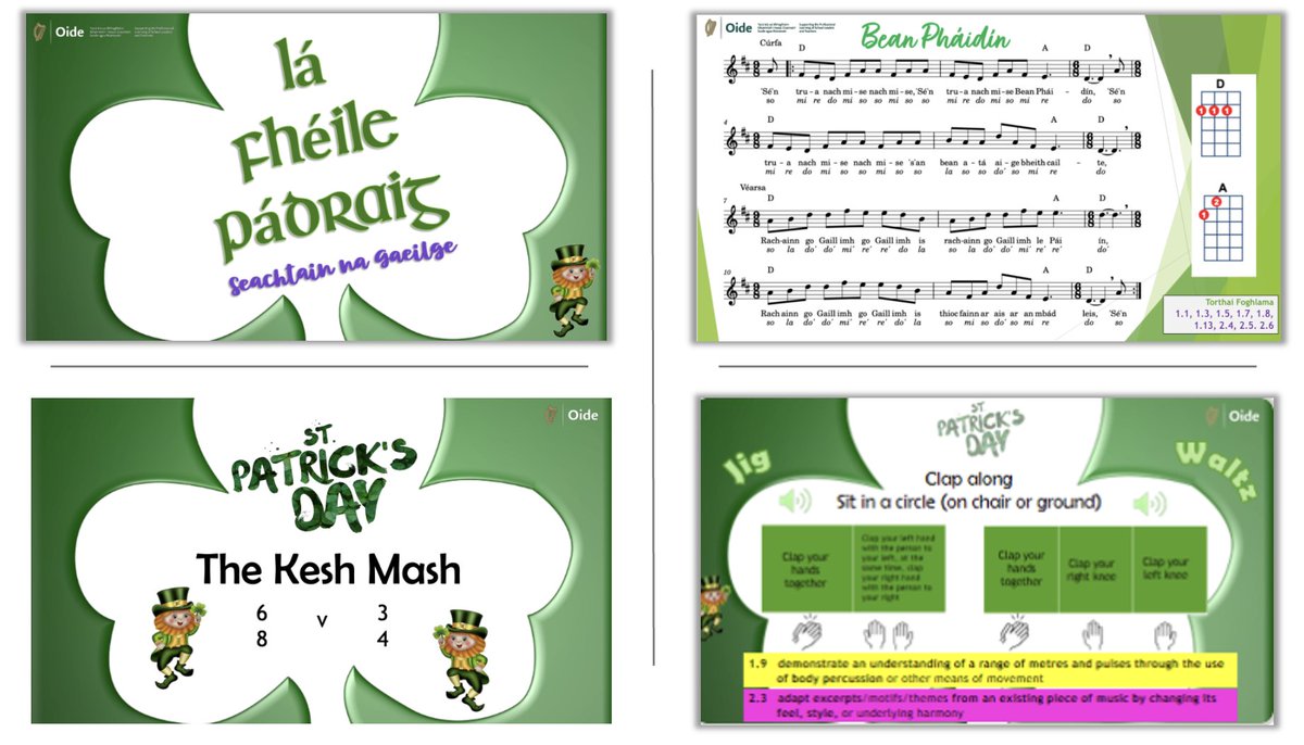 Oide Music Post-primary (@oide_music) on Twitter photo Guímid beannachtaí na Féile Pádraig ar ár gcomhghleacaithe agus ar ár gceoltóirí óga go léir.
Tacaí anseo 👇
bit.ly/LáFhéilePádraig
bit.ly/TheKeshMash
<a href="/oide_Ireland/">Oide Schools' Support Service, Ireland</a> <a href="/NCCAie/">NCCA</a> <a href="/Education_Ire/">Department of Education and Youth</a> <a href="/NAPD_IE/">NAPD</a> Guímid beannachtaí na Féile Pádraig ar ár gcomhghleacaithe agus ar ár gceoltóirí óga go léir.
Tacaí anseo 👇
bit.ly/LáFhéilePádraig
bit.ly/TheKeshMash
<a href="/oide_Ireland/">Oide Schools' Support Service, Ireland</a> <a href="/NCCAie/">NCCA</a> <a href="/Education_Ire/">Department of Education and Youth</a> <a href="/NAPD_IE/">NAPD</a>