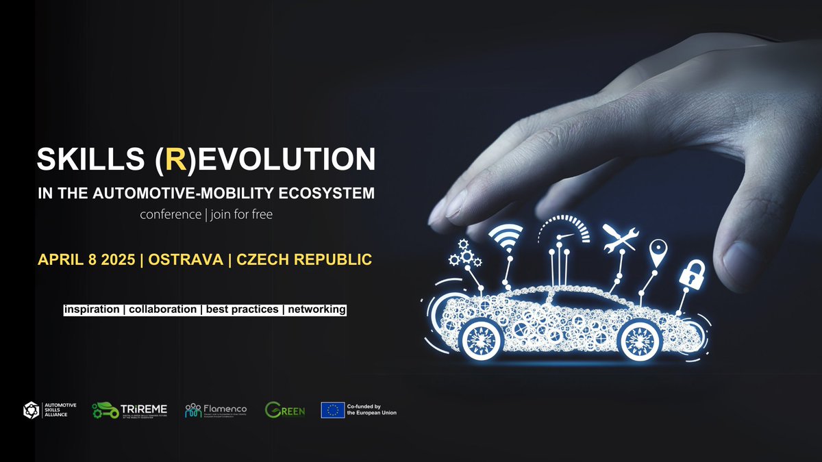 Final Countdown - Don't miss out!🚀

Help shape the European Skills Agenda with key discussions on:

✅Automotive-mobility transformation
✅Skills intelligence &amp; training
✅Green Innovation &amp; Digitalisation

👉project-trireme.eu/en/viewnews/25…

 #AutomotiveMobility #Skills #ErasmusPlus