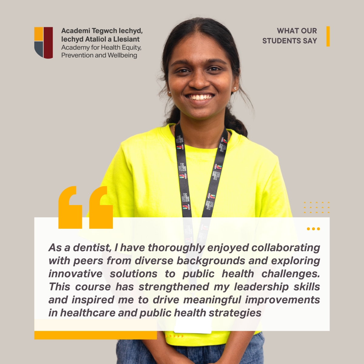 What our students say...

To view our postgraduate course opportunities visit bangor.ac.uk/ahepw