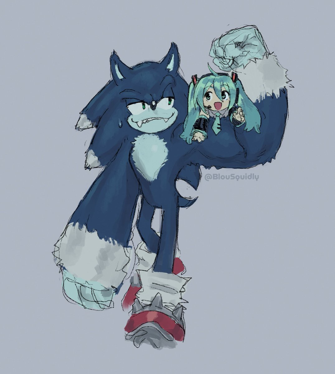 BlouSquidly's tweet image. Happy (belated) Miku Day, fellas!

#UnleashedRecompiled #MikuDay