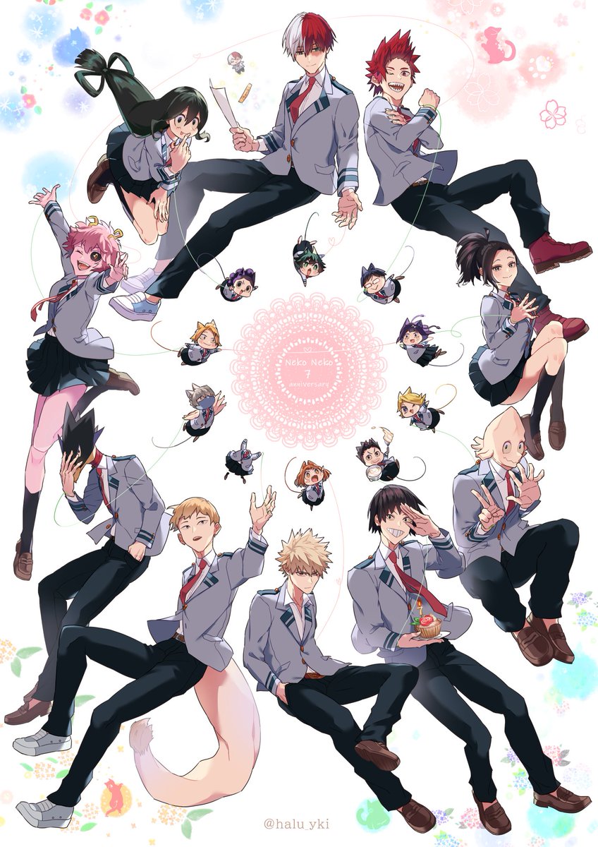 まさかの昨年の周年絵です
ようやく完成しました
ねこねこヒーロー物語 ７周年🐈‍⬛🎉