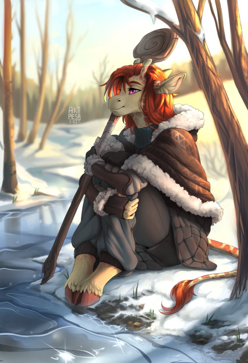 <a href="/Art_Pesa/">AkiPesa</a> did this awesome picture for me of my lovely Marle Talbender (later Marle Wolford when she marries Max Wolford). I love peaceful reflective pieces like this. Read more about her in #LegendOfAhya.

#FurryWriting #FurryLiterature #FurryAuthor