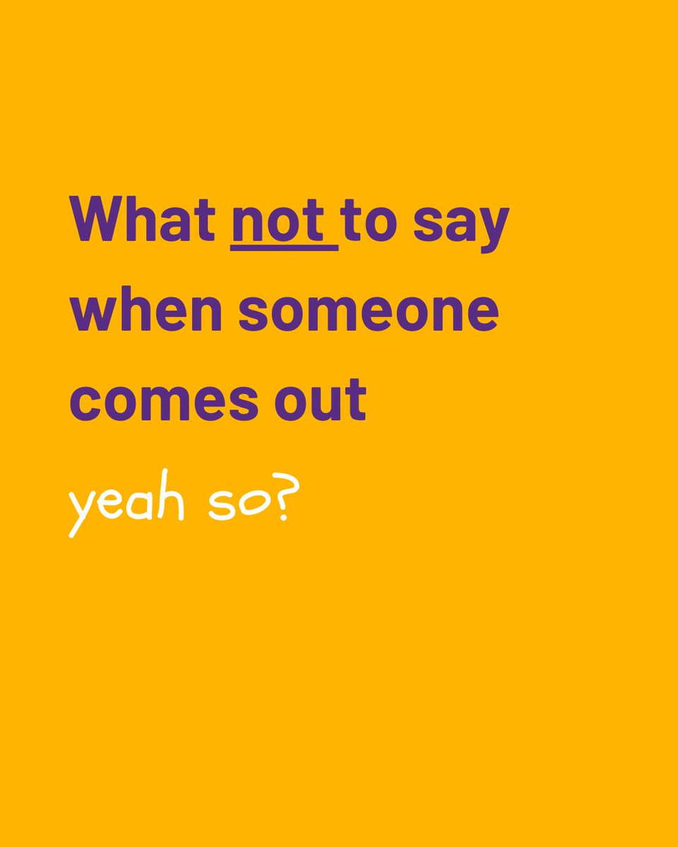 💬 What NOT to say when someone comes out…

Coming out can be a tough moment for LGBTQ+ people, and how you respond matters. We asked our young people what not to say - swipe through to see their answers!

#LGBTQYouth