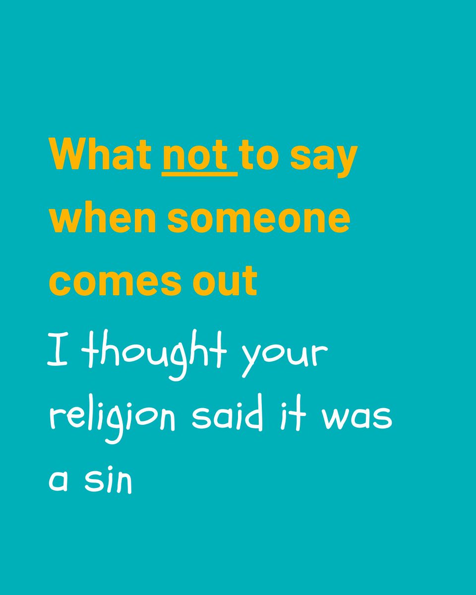 Free2B_alliance's tweet image. 💬 What NOT to say when someone comes out…

Coming out can be a tough moment for LGBTQ+ people, and how you respond matters. We asked our young people what not to say - swipe through to see their answers!

#LGBTQYouth