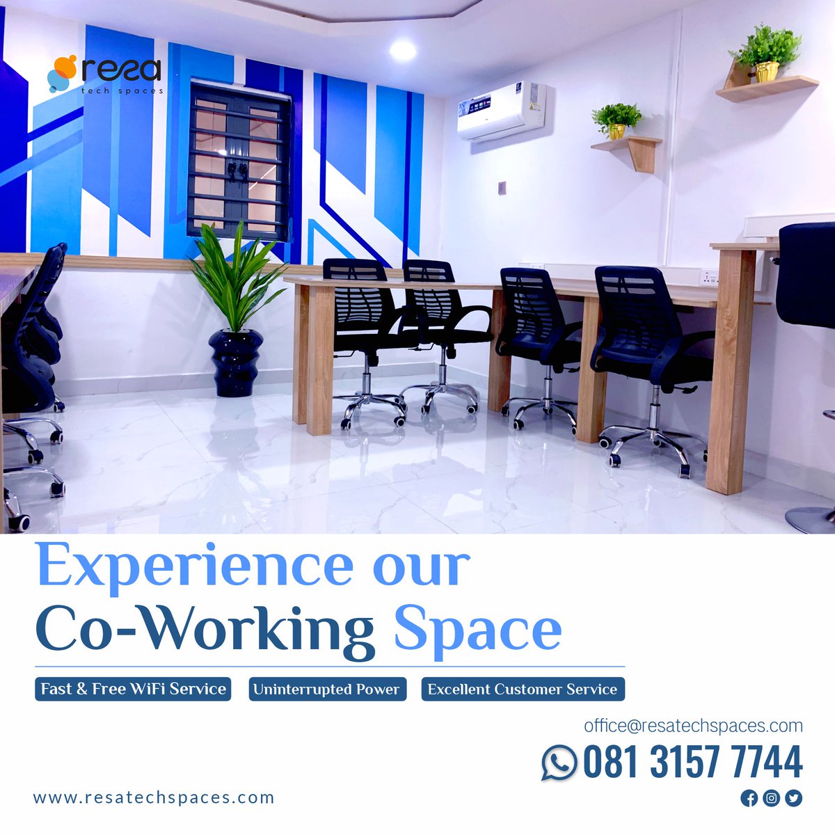 resa_techspaces's tweet image. 🪅Visit us and experience a complete package of calmness in a conducive environment.

📈Work.Focus.Collaborate

#techspace #coworkingspace #ogba #virtualoffice #remoteworking #coworking #freelance #trainingroom #conference #community