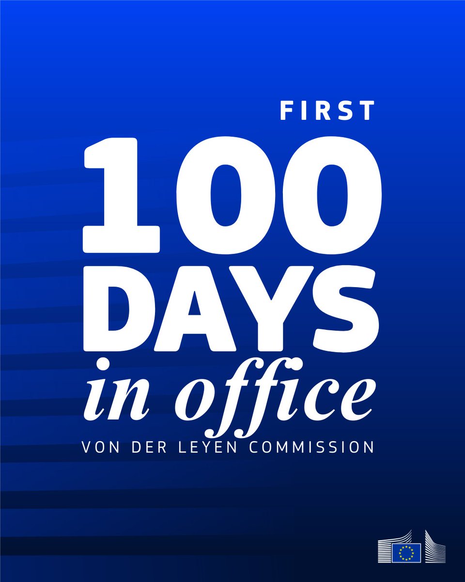 100 days of work for Europe 🇪🇺
In the first 100 days of its mandate, the von der Leyen Commission has already launched many initiatives to boost the 🇪🇺 EU’s competitiveness, strengthen its defense capabilities, and increase its level of preparedness.
➡ shorturl.at/4doCA