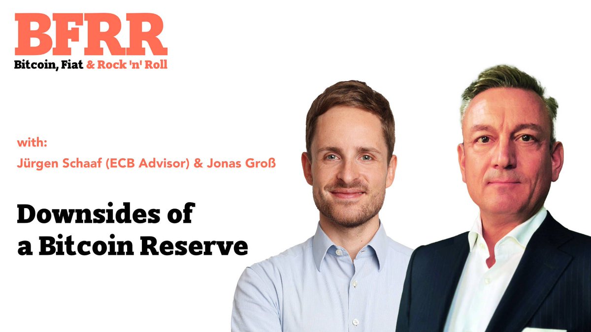 Dr. Jonas Gross (@jonas__gross) on Twitter photo As the second part of our series on a Bitcoin Reserve, our recent podcast episode of <a href="/bfrr_podcast/">Bitcoin, Fiat & Rock'n'Roll</a> discusses potential downsides of #Bitcoin and such a reserve with <a href="/schaaf_jurgen/">Jürgen Schaaf</a>, advisor to the Senior Management at the <a href="/ecb/">European Central Bank</a>.
🎙️Listen in: bfrr.info/2025/03/10/dow… As the second part of our series on a Bitcoin Reserve, our recent podcast episode of <a href="/bfrr_podcast/">Bitcoin, Fiat & Rock'n'Roll</a> discusses potential downsides of #Bitcoin and such a reserve with <a href="/schaaf_jurgen/">Jürgen Schaaf</a>, advisor to the Senior Management at the <a href="/ecb/">European Central Bank</a>.
🎙️Listen in: bfrr.info/2025/03/10/dow…