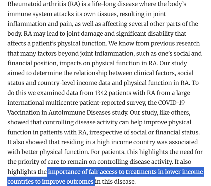 Dr Ai Lyn Tan (@drailyntan) on Twitter photo Clinical factors strong predictors of physical function in #RheumatoidArthritis regardless of socio-economic status
✅Prioritize disease control even in wealthier countries
✅Access to early treatment important in lower income countries
👉🏽academic.oup.com/rheumap/articl…
via <a href="/RheumJnl/">Rheumatology & Rheumatology Advances in Practice</a> Clinical factors strong predictors of physical function in #RheumatoidArthritis regardless of socio-economic status
✅Prioritize disease control even in wealthier countries
✅Access to early treatment important in lower income countries
👉🏽academic.oup.com/rheumap/articl…
via <a href="/RheumJnl/">Rheumatology & Rheumatology Advances in Practice</a>