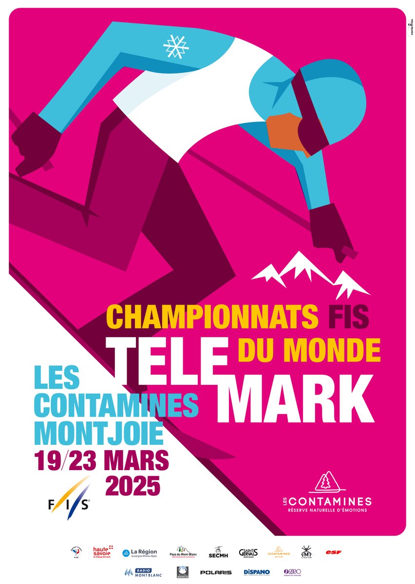 💥 Rendez-vous du 19 au 23 mars 2025 pour les Championnats du Monde FIS de télémark aux Contamines-Montjoie ! 

👉 Au programme : épreuves de sprint, team parallel sprint, parallel sprint et classic. 

ℹ️ : lescontamines.com/hiver/activite…