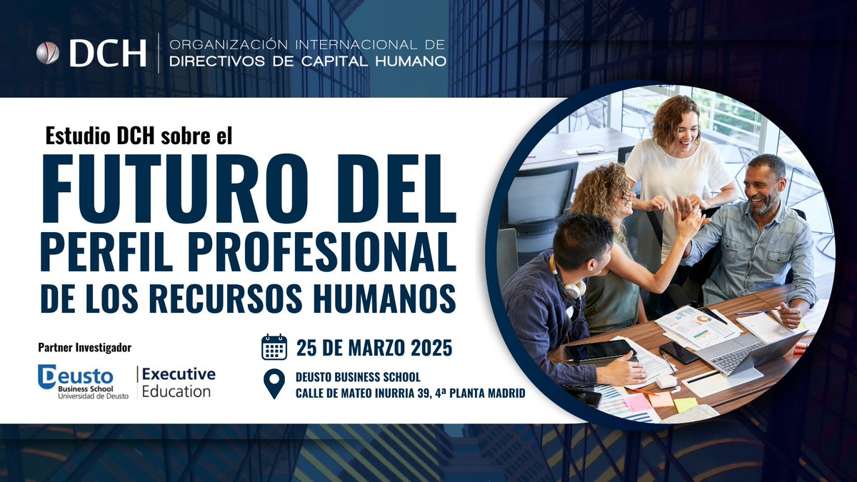 🚀El próximo 25 de marzo presentaremos el Estudio sobre el Futuro del Perfil del Profesional de Recursos Humanos.

📅 25 de marzo
 📍Deusto Business School – Campus Arrupe
 ⏰ 9:30 - 11:30
 Regístrate ahora: lnkd.in/dUXMBVW8