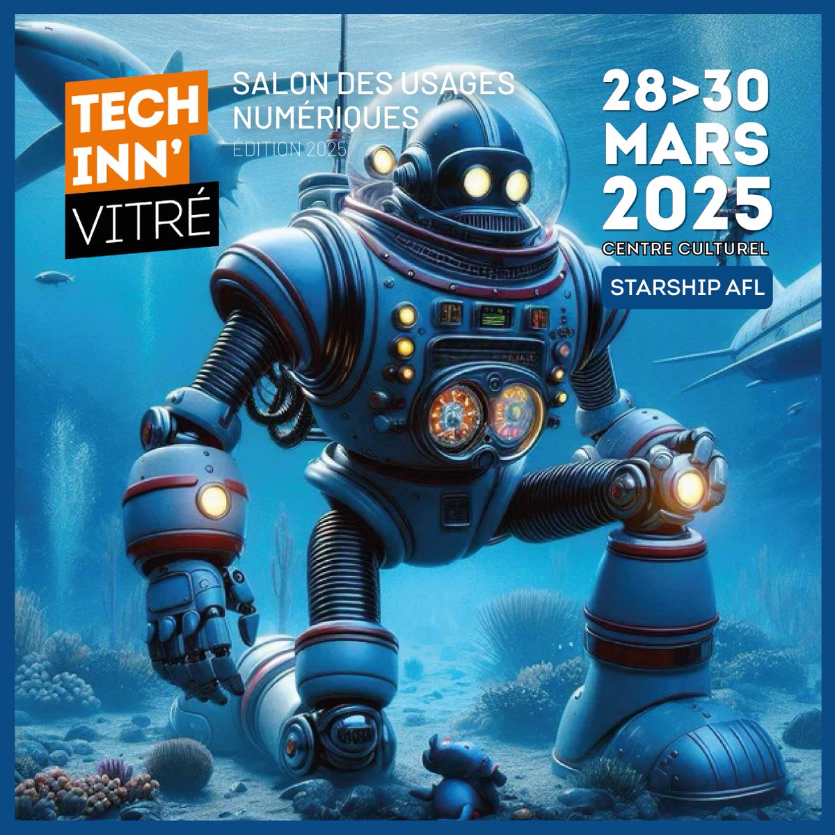 Makemefamily's tweet image. 📢 TECH INN’VITRÉ [J-21] 🚀
Starship AFL initie les jeunes à la robotique ! 🤖✨
Basée à Saint-Grégoire, l’association sensibilise les 9-16 ans aux technologies innovantes à travers des défis et compétitions.
🔗 + d’infos sur : techinn.vitrecommunaute.bzh
#TIV25 #RobotiqueÉducative