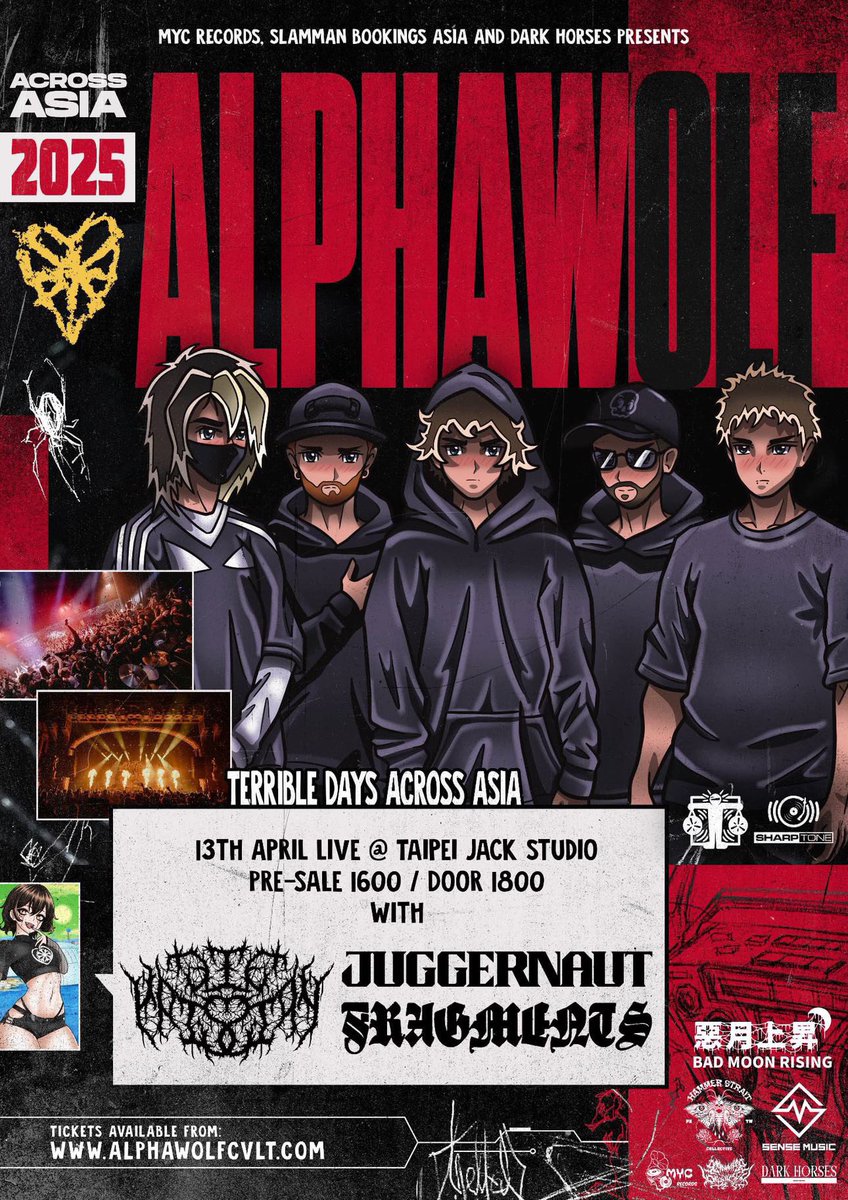 Playing with <a href="/AlphaWolfCVLT/">ALPHA WOLF CVLT</a> in Taiwan next month. Let’s go!