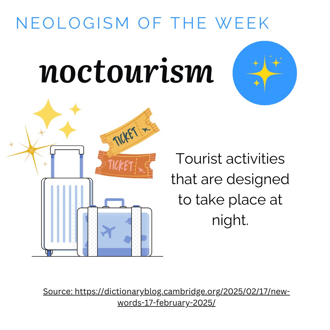 🌠 Tender is the night and so is our #tuesdayneologism today: NOCTOURISM✨🌙
Named as a 2025 top travel trend, noctourism is the art of exploring a city after dark, when the streets are quieter, the neon lights glow, and a whole different vibe takes over. 🌃#Neologism #eneoli
