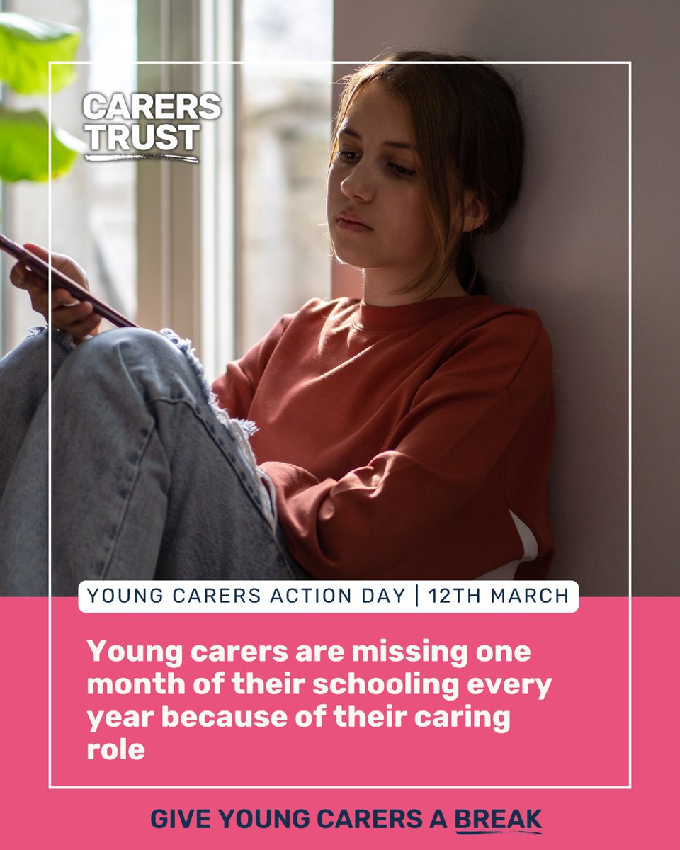 It's the week of #YoungCarersActionDay! 🎉 Young carers are saying loud and clear: Give Me A Break.

Did you know young carers miss around one month of school each year due to their caring role? It's time they got the break they deserve.

Find out more: carers.org/ycad