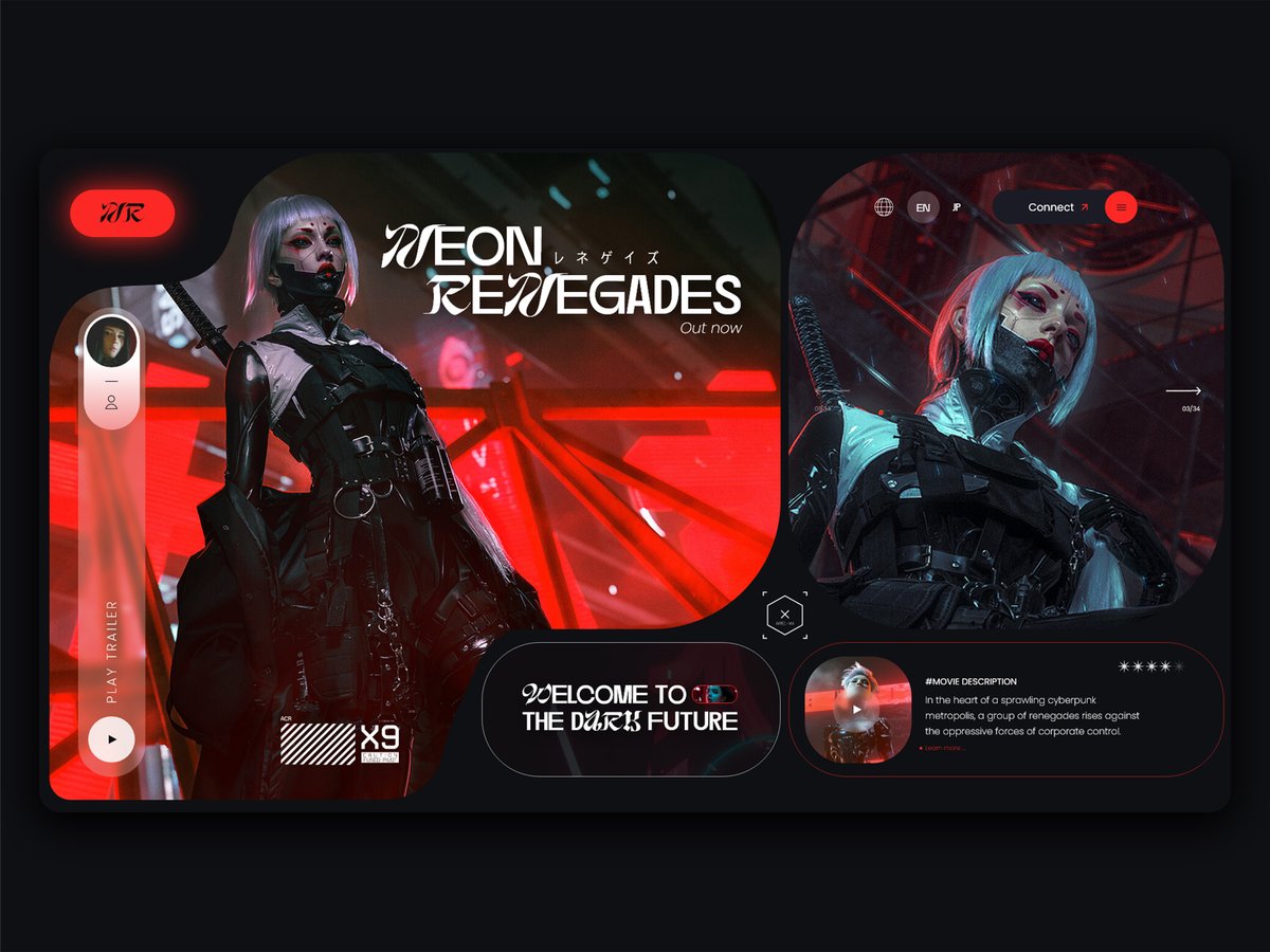 Step into the dark future. ⚡ Designed this cyberpunk-inspired UI for Neon Renegades - bold, immersive, and cinematic. More design work on my portfolio! 🚀 #Cyberpunk #UIDesign #Futuristic

🔗 dribbble.com/KRD_official