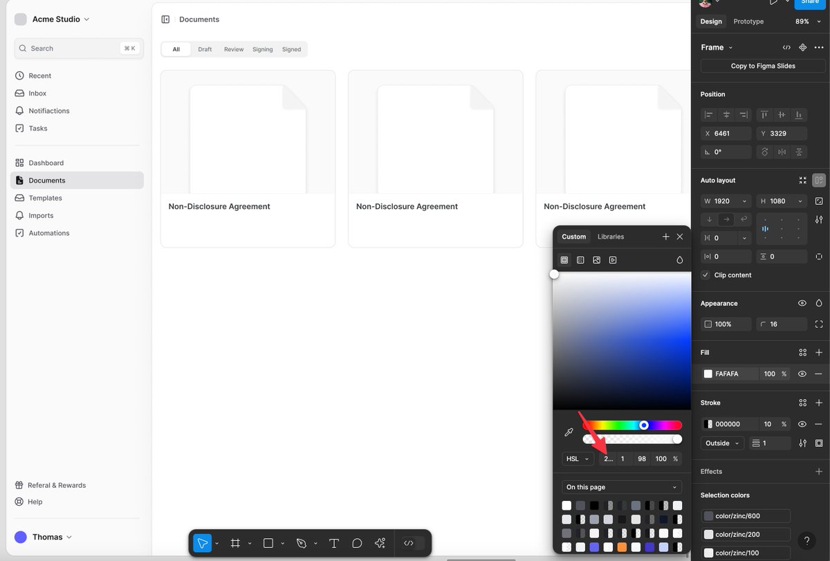 tmskpf's tweet image. Is this overflow behavior new for the hue value @figma ? Quite annoying, gotta say.