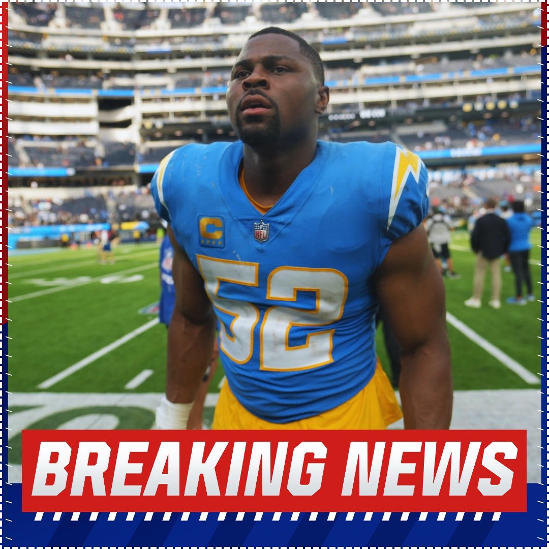 Ari Meirov (@mysportsupdate) on Twitter photo The #Chargers are re-signing Khalil Mack to a 1-year contract worth $18M, per <a href="/AdamSchefter/">Adam Schefter</a>. A priority for LA. The #Chargers are re-signing Khalil Mack to a 1-year contract worth $18M, per <a href="/AdamSchefter/">Adam Schefter</a>. A priority for LA.
