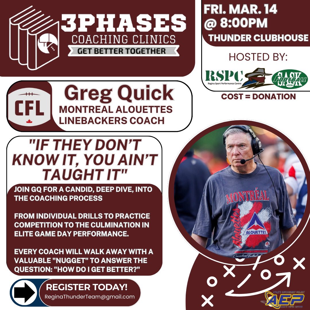 The lineup &amp; topics for night 2. Complete details in pinned tweet. See you there YQR coaches!!!
#GetBetterTogether