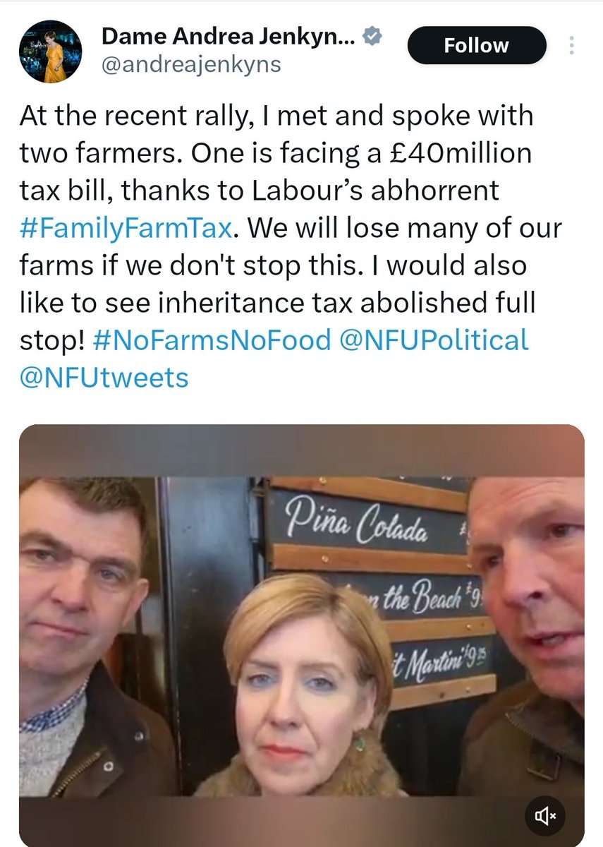 Hard up farmers latest. Reform want to help farmers with £200m estates. Was she talking to Rupert Lowe or the Duke of Northumberland?