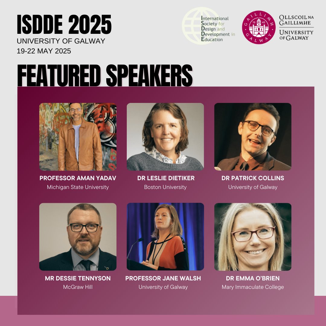 The 2025 International Society for Design and Development in Education (ISDDE) conference. The preeminent international research community in educational design. universityofgalwayisdde.clr.events/event/137161:i…