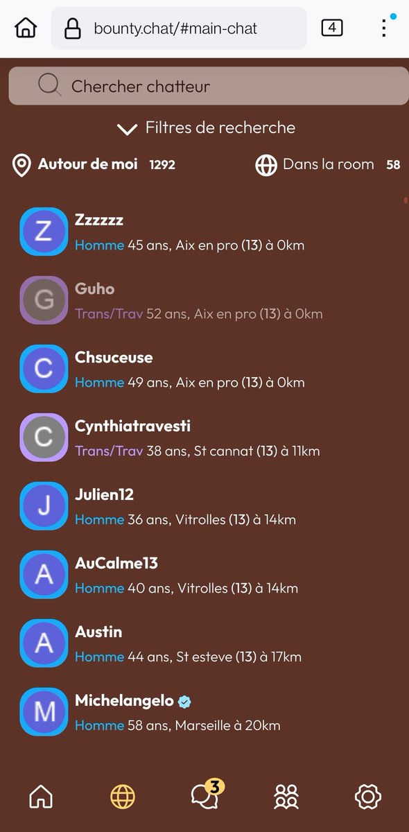 Toujours plus de monde sur le tchat de rencontre adulte bounty.chat 🥵🔞

Venez rencontrer des femmes, trav et trans autour de vous !

#gay #bdsm #trav #trans #rencontre #date #plancul #sexe