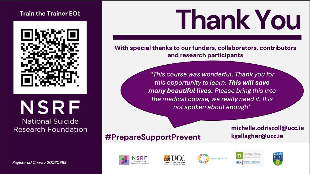 National Suicide Research Foundation (@nsrfireland) on Twitter photo (1/3) We’ve just wrapped up our lunchtime webinar in collaboration with <a href="/NOSPIreland/">HSE National Office for Suicide Prevention (NOSP)</a> on suicide prevention training for Irish health & social care students—plus the launch of our new pilot Train-the-Trainer programme! (1/3) We’ve just wrapped up our lunchtime webinar in collaboration with <a href="/NOSPIreland/">HSE National Office for Suicide Prevention (NOSP)</a> on suicide prevention training for Irish health & social care students—plus the launch of our new pilot Train-the-Trainer programme!
