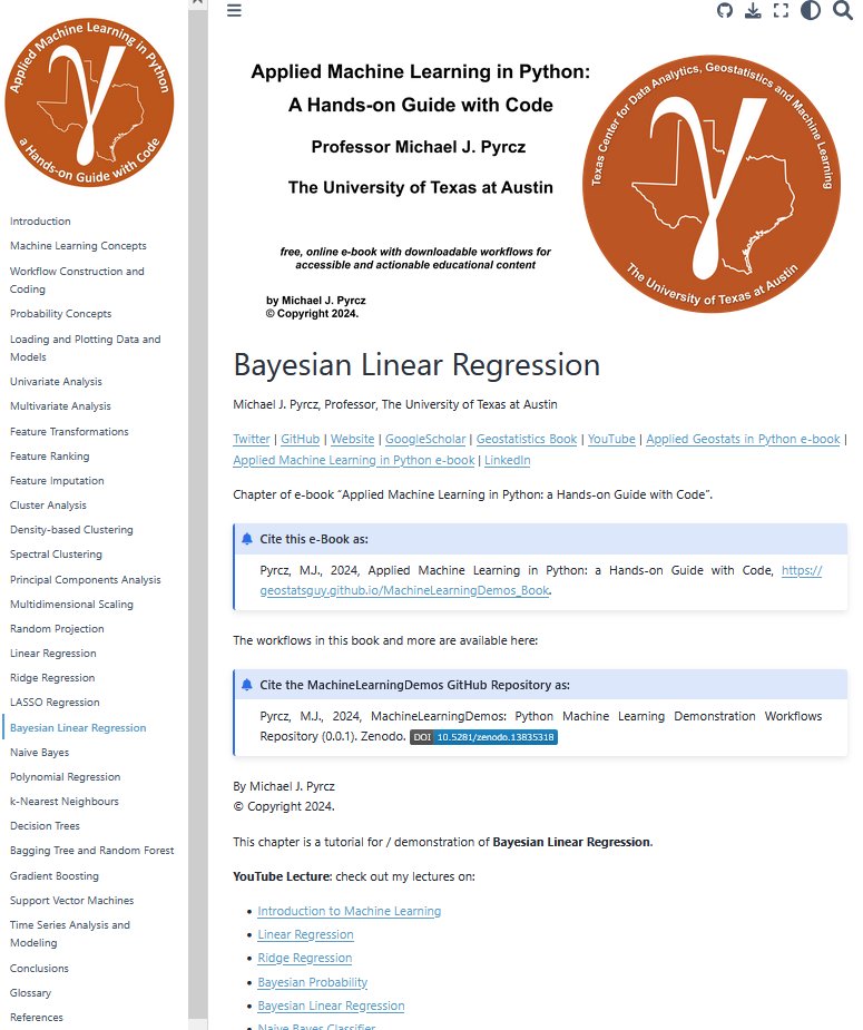 GeostatsGuy's tweet image. Many students find Bayesian linear regression confusing, especially when it comes to sampling the posterior! 😕 

To help, I coded a Metropolis-Hastings sampler from scratch 🔄 and added extra content on MCMC methods, along with model visualizations 📊 and links to my YouTube…