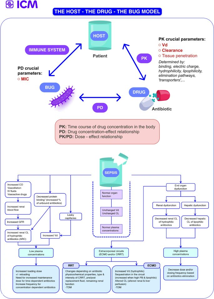 Antibiotic Steward Bassam Ghanem 🅱️C🆔🅿️🌟 (@absteward) on Twitter photo 🆕💫Fantastic Editorial <a href="/yourICM/">Intensive Care Medicine</a>
Antibiotic dosing optimization in critically ill patients
Host-Drug-Bug triad model <a href="/jasonroberts_pk/">Jason Roberts</a> #IDXposts
link.springer.com/article/10.100… 🆕💫Fantastic Editorial <a href="/yourICM/">Intensive Care Medicine</a>
Antibiotic dosing optimization in critically ill patients
Host-Drug-Bug triad model <a href="/jasonroberts_pk/">Jason Roberts</a> #IDXposts
link.springer.com/article/10.100…