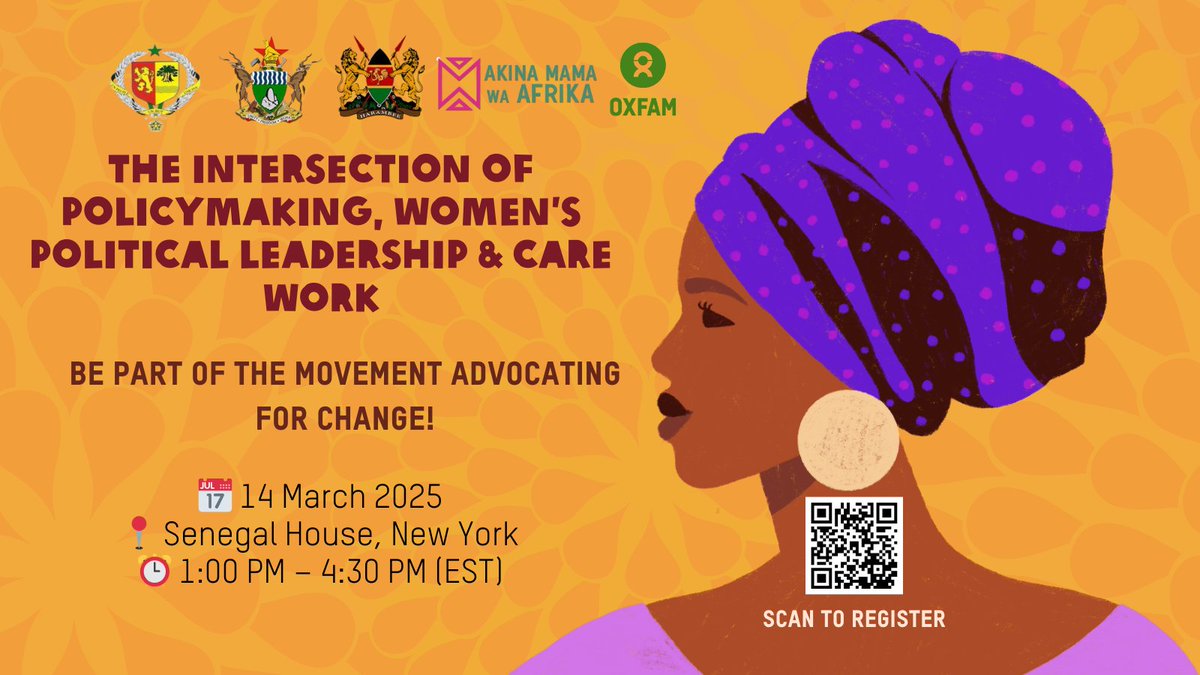 Oxfam in Africa (@oxfaminafrica) on Twitter photo Join us ONLINE! 📅 March 14, 2025 ⏰ 1:00 PM EST
Unpaid care work holds women back from leadership. It’s time for change! 🌍
Oxfam & <a href="/amwaafrika/">Akina Mama wa Afrika</a> bring policymakers together to push for solutions.
✨Register now: us06web.zoom.us/j/84266965406
#GenderJustice #UnpaidCareWork Join us ONLINE! 📅 March 14, 2025 ⏰ 1:00 PM EST
Unpaid care work holds women back from leadership. It’s time for change! 🌍
Oxfam & <a href="/amwaafrika/">Akina Mama wa Afrika</a> bring policymakers together to push for solutions.
✨Register now: us06web.zoom.us/j/84266965406
#GenderJustice #UnpaidCareWork
