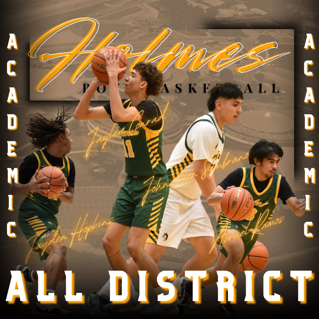 Coach Vargas (@coachvargas1) on Twitter photo Congratulations to these four Huskies for their All-District Academic Honors.
1st Team: Jayden Hopkins, Johnathon Sambrano and Azrael Ramos
2nd Team: Jaylen Conrad
Way to go fellas! <a href="/NISDHolmes/">NISD Holmes</a> <a href="/SAHolmesSports/">SA Holmes Athletics</a> <a href="/HolmesHuskyBB/">Holmes Basketball</a> Congratulations to these four Huskies for their All-District Academic Honors.
1st Team: Jayden Hopkins, Johnathon Sambrano and Azrael Ramos
2nd Team: Jaylen Conrad
Way to go fellas! <a href="/NISDHolmes/">NISD Holmes</a> <a href="/SAHolmesSports/">SA Holmes Athletics</a> <a href="/HolmesHuskyBB/">Holmes Basketball</a>