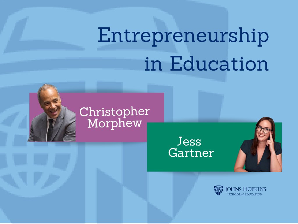 JHU School of Education (@jhueducation) on Twitter photo Join <a href="/educationdean/">Christopher Morphew</a> and <a href="/jessgartner/">Jess Gartner</a>, entrepreneur & Group VP at PowerSchool, as they discuss how innovation and entrepreneurship are shaping the future of education. A must for teachers, administrators & school leaders!
Wed. March 12 | 9:15-9:45 a.m. ET
bit.ly/4bzPtF7 Join <a href="/educationdean/">Christopher Morphew</a> and <a href="/jessgartner/">Jess Gartner</a>, entrepreneur & Group VP at PowerSchool, as they discuss how innovation and entrepreneurship are shaping the future of education. A must for teachers, administrators & school leaders!
Wed. March 12 | 9:15-9:45 a.m. ET
bit.ly/4bzPtF7