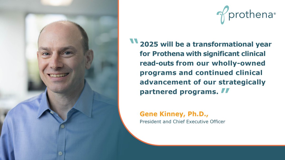 In a conversation with President and CEO, Gene Kinney, we reflect on 2024, discuss what lies ahead for Prothena in 2025 and our ongoing commitment to developing therapies for patients affected by protein dysregulation. Learn more: bit.ly/41L4QqW