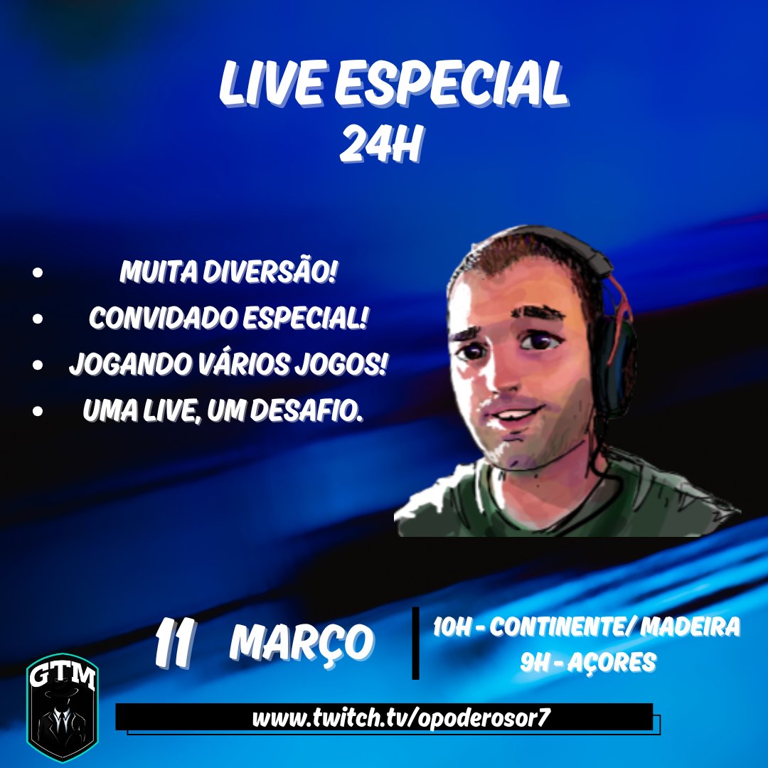 📢Anuncio de Última Hora!🚨
Primeira Live de 24h no canal!
Muita coisa pode acontecer em 24h, venha conferir amanha👀
twitch.tv/opoderosor7
#streamer #smallstreamer #gtm #twitch