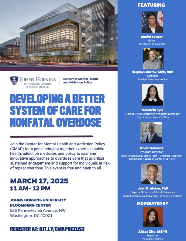 Please join us in person and online in one week for our event on nonfatal overdose! 

Opening remarks from Mayor Bowser

Leaders in overdose response from:

SafeSpot
Detroit City
Newark Community Street Team
DC Behavioral Health

Registration link here: eventbrite.com/e/developing-a…