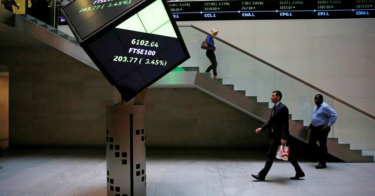 Reuters's tweet image. British stocks lose ground amid tariff uncertainties reut.rs/3Di6LKt