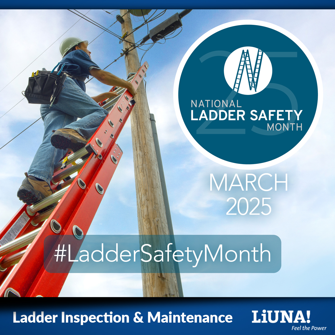LIUNAmidwest's tweet image. This week’s focus for #LadderSafetyMonth: Inspection and Maintenance! 

#Ladders are vital for working safely at heights, but working at elevated levels comes with added risks. Always inspect &amp;amp; maintain your ladder for a safe climbing experience! bit.ly/3PhrpwO

#LIUNA