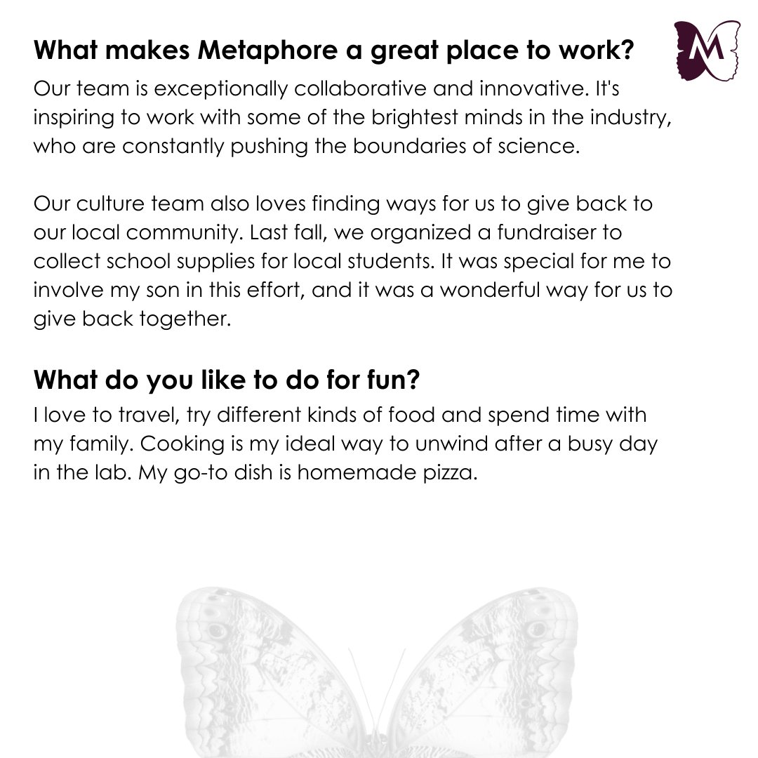 Meet Bharat Madan, a senior scientist II on our team. Dive into Bharat’s role at Metaphore and his passion for protein engineering in our latest Teammate Spotlight. 
 
#LifeAtMetaphore #WeAreHiring #JoinUs