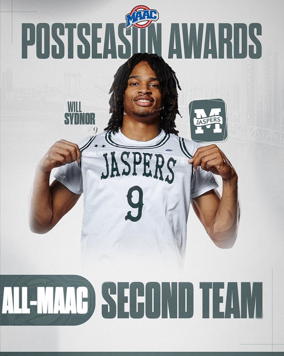 The accolades keep coming for #9.

The freshman from the Bronx takes his place on the All-MAAC Second Team! 

#GoJaspers | #JasperNation🟢⚪️