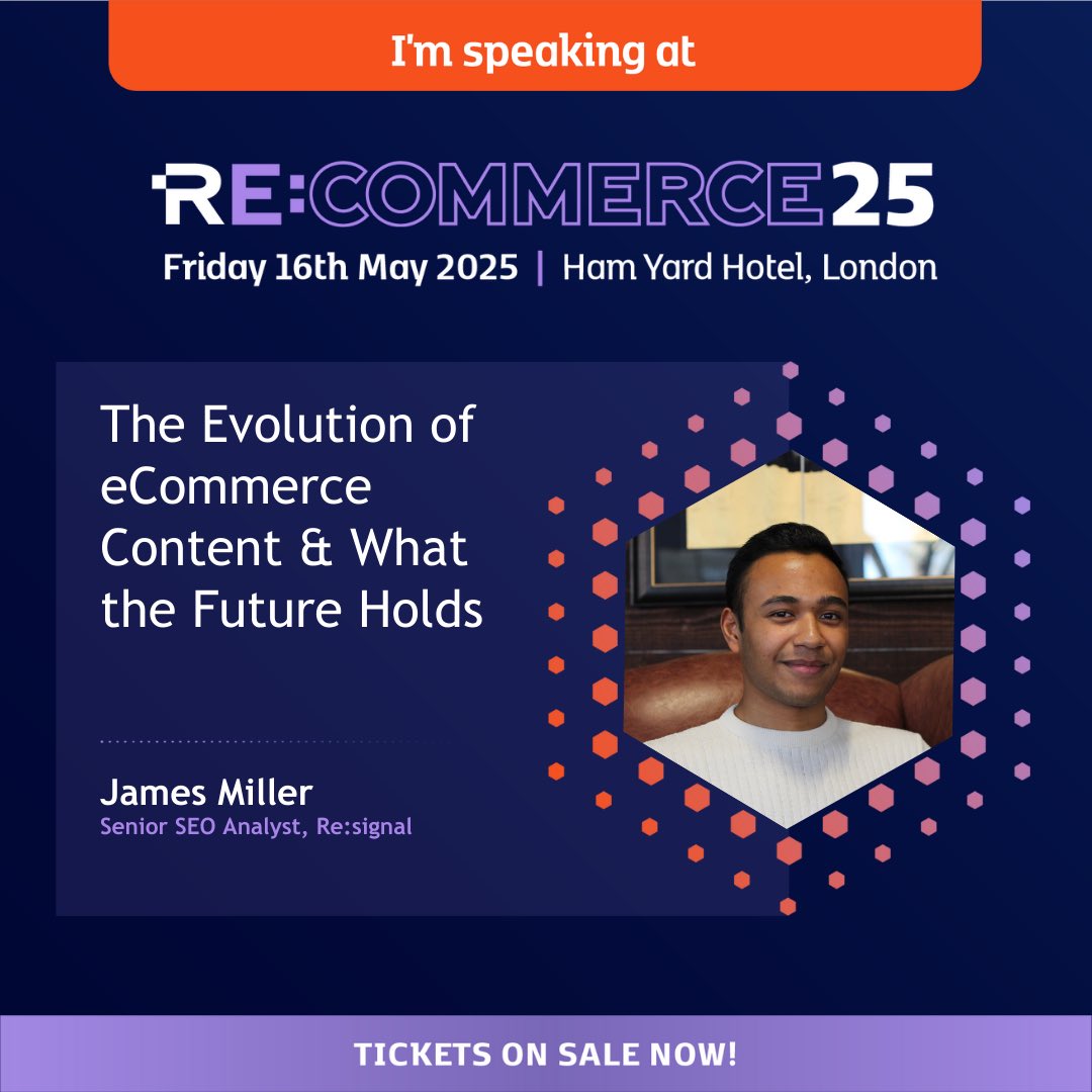 🚀 Exciting news! 

I’m making my conference speaking debut at Re:commerce 2025! I’ll be exploring the future of e-commerce content, sharing insights, actionable takeaways and a few unexpected factoids! 

🎟️ Get your tickets to this conference: resignal.com/ecommerce-seo-…