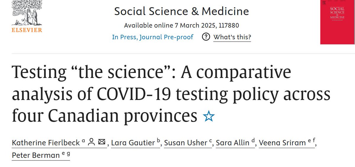 Happy to announce that our CIHR-funded article for Social Science &amp; Medicine is now available as a pre-print at sciencedirect.com/science/articl…