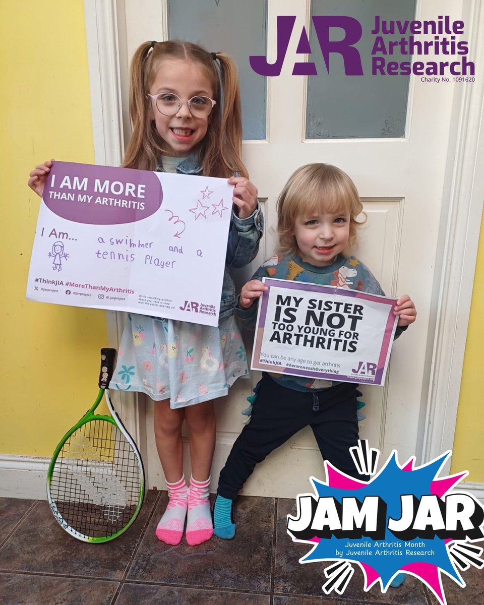 JARProject's tweet image. "I am #MoreThanMyArthritis I am a swimmer and a tennis player." 
Sophia chose to highlight two of her favourite hobbies on her poster for Juvenile Arthritis Month. 
Read more on IG/FB
#JAMJAR #ThinkJIA #JIA #JIAUK #ChildrenGetArthritisToo #WordDay2025 #MoreThanMyArthritis