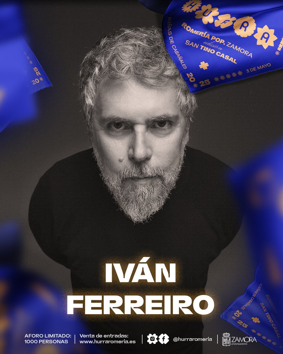 ¡ Iván Ferreiro se viene al #Hurra2025! 
¡Hip, hip, Hurra!

¿Cómo te lo vas a perder en #Zamora?

El 3 de mayo en las Aceña de Cabañales
🎟️Entradas a la venta aquí: bit.ly/4aniGCz