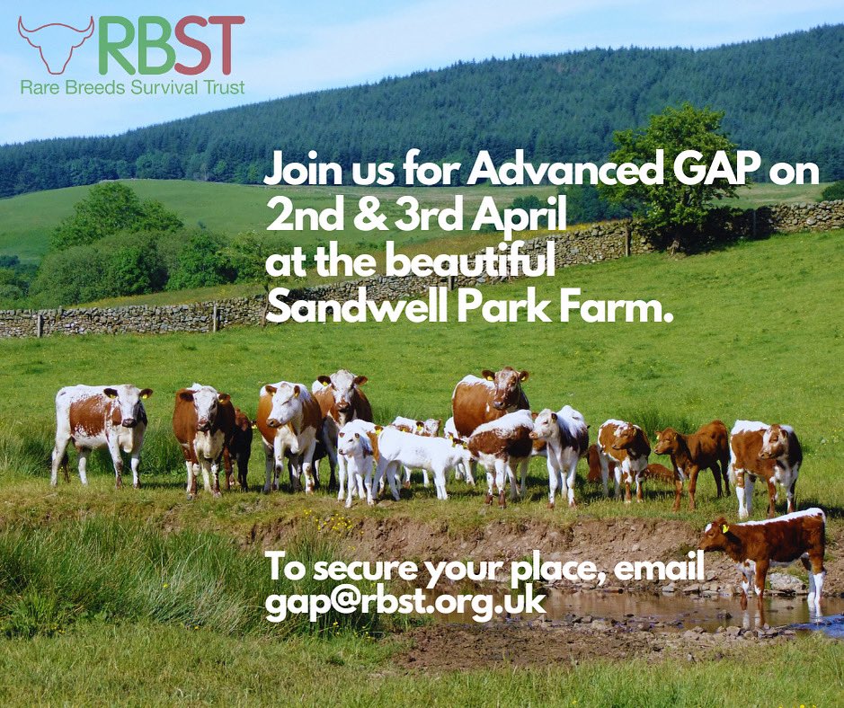 RBST (@rbstrarebreeds) on Twitter photo Want to refine your conservation grazing skills? Join our Advanced GAP course!
📅 2nd & 3rd April | 📍 Sandwell Park Farm
Whether you're a farmer, land manager, or conservationist, this course gives you the practical skills to make a difference.
📩 Contact us: gap@rbst.org.uk Want to refine your conservation grazing skills? Join our Advanced GAP course!
📅 2nd & 3rd April | 📍 Sandwell Park Farm
Whether you're a farmer, land manager, or conservationist, this course gives you the practical skills to make a difference.
📩 Contact us: gap@rbst.org.uk