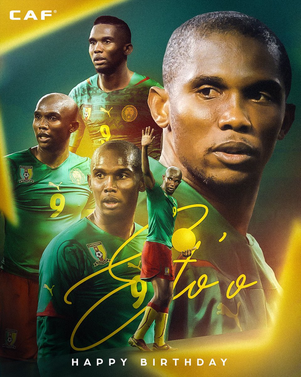 Wishing the happiest of birthdays to Cameroonian icon and legend of the game, Samuel Eto'o. 🇨🇲👑