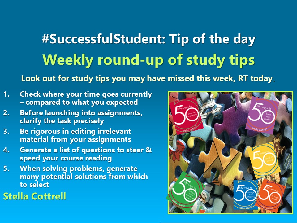 Stella Cottrell (@cottrell_study) on Twitter photo SuccessfulStudent Look out for this week's study tips, RT today #Students #student #study #studying <a href="/BloomsburyStudy/">Bloomsbury Study Skills</a> #studentlife #studygram #studentsuccess #CriticalThinking #college #collegelife #exams #amlearning #studyplus #University #unilife #uni SuccessfulStudent Look out for this week's study tips, RT today #Students #student #study #studying <a href="/BloomsburyStudy/">Bloomsbury Study Skills</a> #studentlife #studygram #studentsuccess #CriticalThinking #college #collegelife #exams #amlearning #studyplus #University #unilife #uni