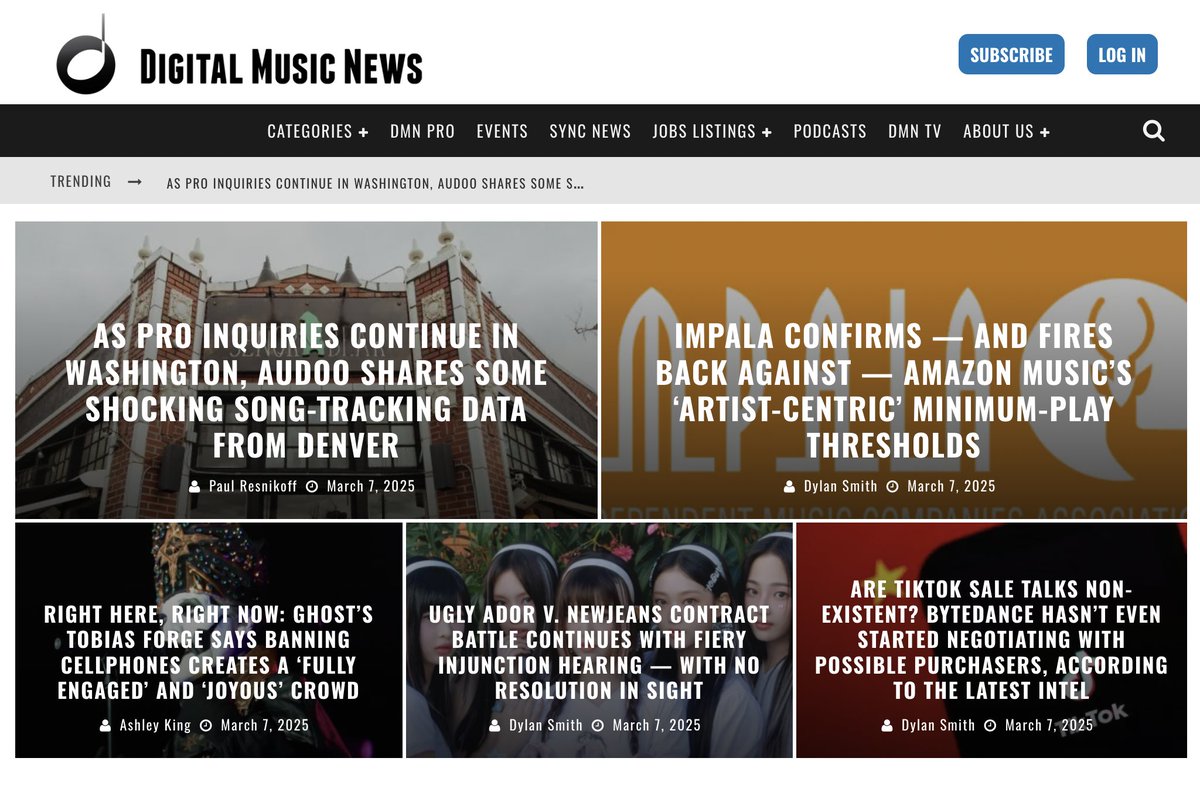Are royalties being distributed accurately, using sample data?
After deploying Audoo Meters in Denver, we found real-world music plays rarely match digital &amp; radio charts.
With the U.S. Copyright Office now investigating PROs, this debate is heating up. digitalmusicnews.com/2025/03/07/aud…
