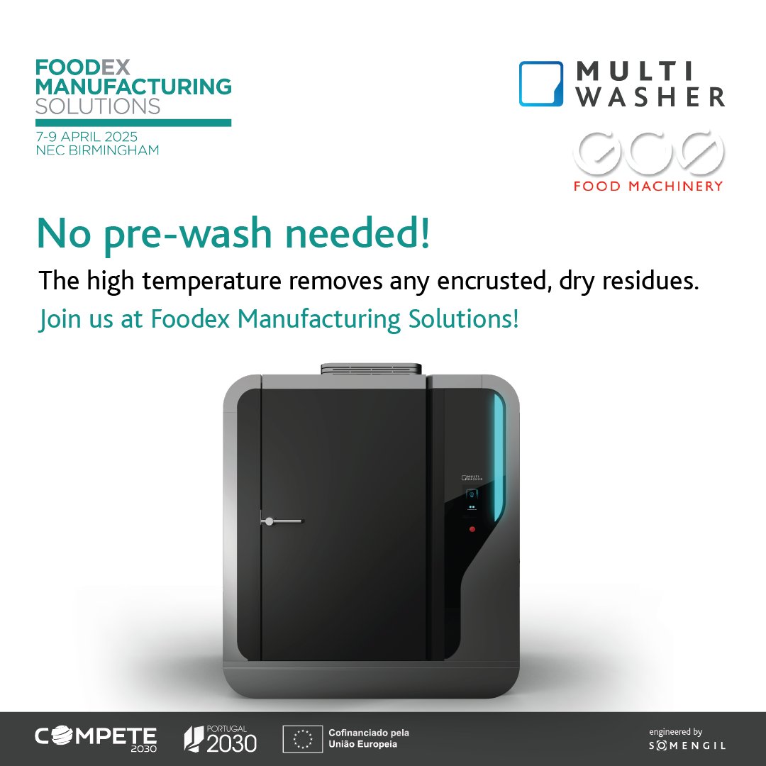 somengil's tweet image. Don't forget to see Multiwasher, the industrial washing appliance that promises to revolutionise your washing processes, live at @Foodex !

Save the date 🗓️: April 7th to 9th
Meet us at stand E120.

#Somengil #Multiwasher #FMS2025 #GSCFoodMachinery