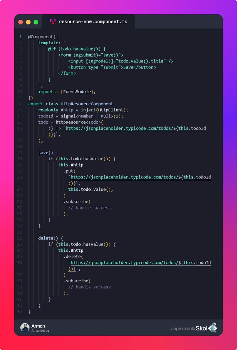 Armandotrue's tweet photo. Well, for the time being, this is the way to have a CRUD for #Angular components in the most reactive way

Some building blocks are still missing 😉 https://t.co/d0Lqa4ZZOJ