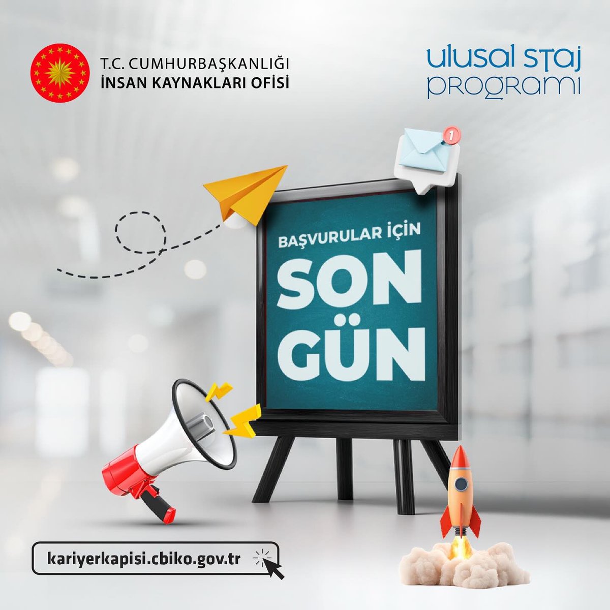 makustf (@makustf) on Twitter photo Başvurular için son gün bugün! ⏱️
#UlusalStajProgramı’na saat 23.59’a kadar başvurunu bekliyoruz.
🔗 kariyerkapisi.cbiko.gov.tr
<a href="/tccbiko/">T.C. Cumhurbaşkanlığı İnsan Kaynakları Ofisi</a> <a href="/kariyerkapisi/">Kariyer Kapısı</a> #USP Başvurular için son gün bugün! ⏱️
#UlusalStajProgramı’na saat 23.59’a kadar başvurunu bekliyoruz.
🔗 kariyerkapisi.cbiko.gov.tr
<a href="/tccbiko/">T.C. Cumhurbaşkanlığı İnsan Kaynakları Ofisi</a> <a href="/kariyerkapisi/">Kariyer Kapısı</a> #USP