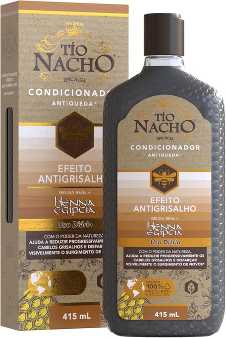 Tio Nacho Condicionador Antigrisalho 415ml – Antiqueda e Henna Egípcia Vegetal​